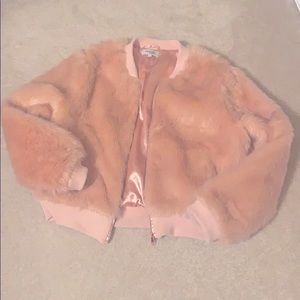 Light pink soft furry coat - Extra Large
